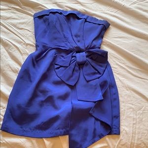 Strapless cobalt blue dress